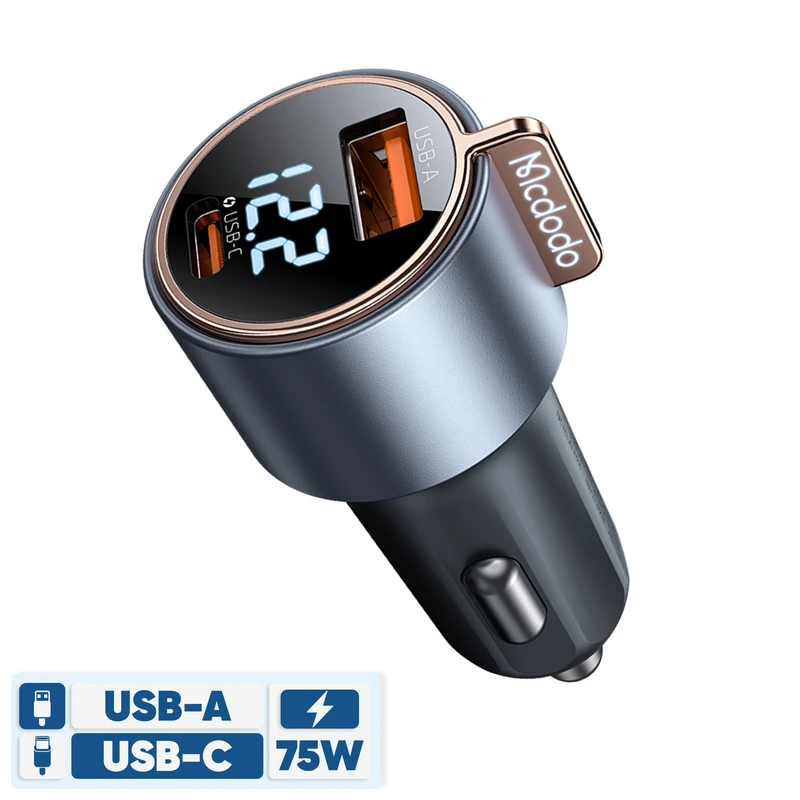 شارژر فندکی 75وات دو پورت مک دودو مدل CC-3690